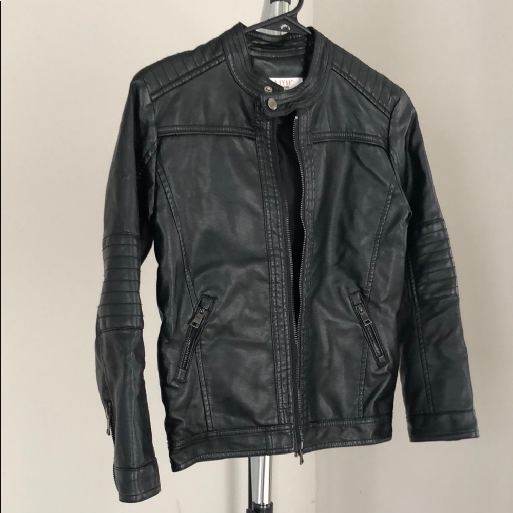 LJYH Faux Leather Kids Moto Jacket